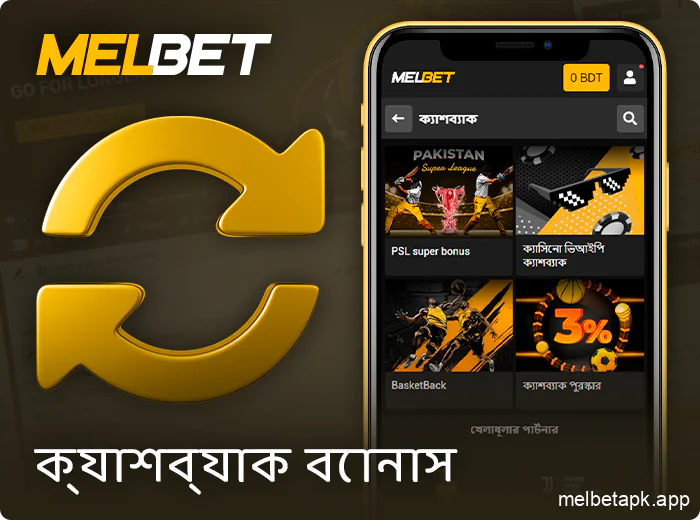 Melbet ওয়েবসাইটে খেলার সময় ক্যাশব্যাক পান